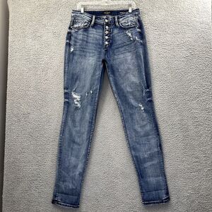 Judy Blue Boyfriend Fit Jeans Distressed Preppy Casual Stretch Women 11 30 x 34